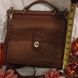 Coach Brown Leather Top-Handle Satchel with Gold Hardware